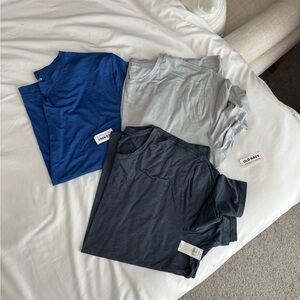 Old Navy Active Cloudmotion Men's Tees in Blue, Light Gray, and Charcoal